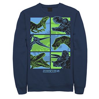 Men's Jurassic World Two Dino Faces Comic Pop Sweatshirt