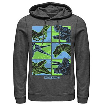 Men's Jurassic World Two Dino Faces Comic Pop Hoodie
