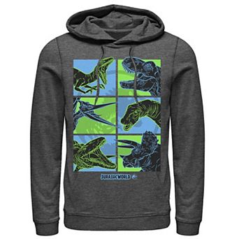 Men's Jurassic World Two Dino Faces Comic Pop Hoodie