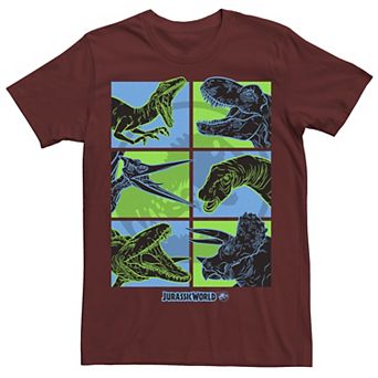 Men's Jurassic World Two Dino Faces Comic Pop Tee