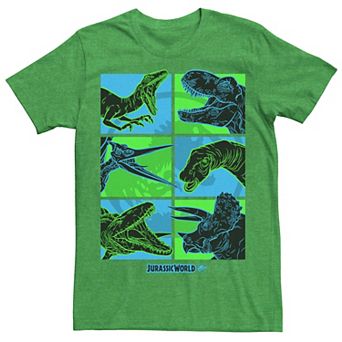 Men's Jurassic World Two Dino Faces Comic Pop Tee