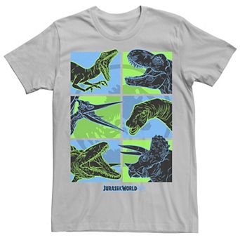 Men's Jurassic World Two Dino Faces Comic Pop Tee
