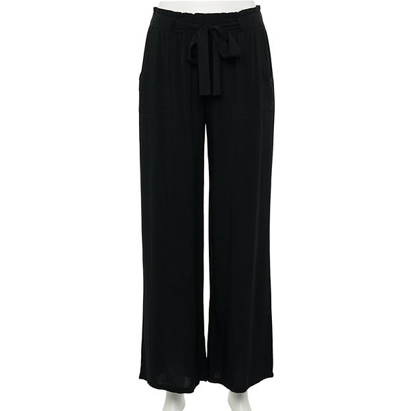 Juniors' Joe B. Paperbag Waist Wide Leg Pants