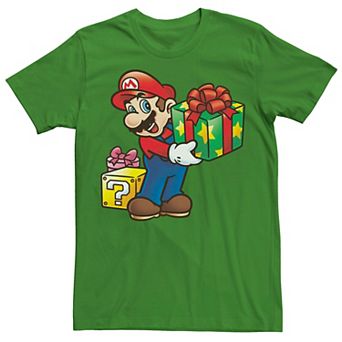 Men's Nintendo Super Mario Wrapped Christmas Presents Tee
