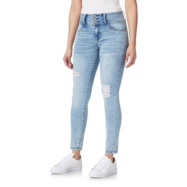 WallFlower Womens High-Waisted Instasoft Sassy Skinny Jeans 