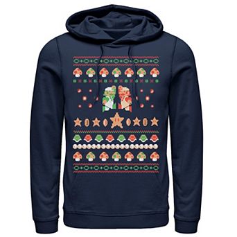 Men's Super Mario 8-Bit Christmas Sweater Style Hoodie