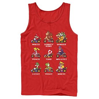 Men's Nintendo Mario Kart Racers Side View Names Tank Top