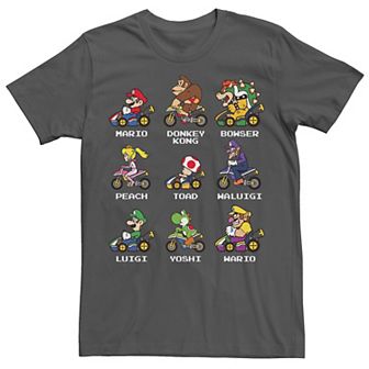 Men's Nintendo Mario Kart Racers Side View Names Tee