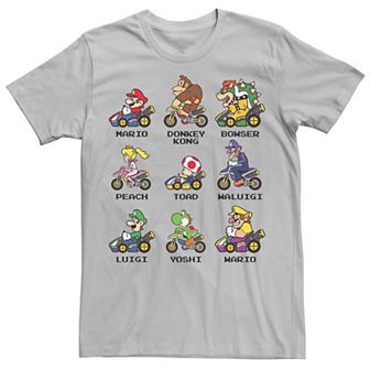 Men's Nintendo Mario Kart Racers Side View Names Tee