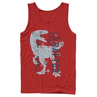 Men's Jurassic World Two Blue Raptor DNA Code Silhouette Tank Top