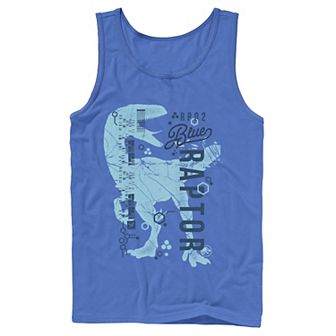 Men's Jurassic World Two Blue Raptor DNA Code Silhouette Tank Top