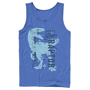 Men's Jurassic World Two Blue Raptor DNA Code Silhouette Tank Top