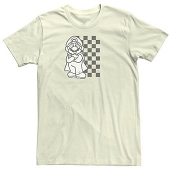 Men's Nintendo Mario Kart Checkered Backdrop Portrait Tee