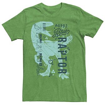 Men's Jurassic World Two Blue Raptor DNA Code Silhouette Tee