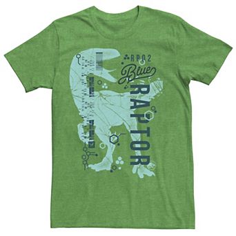Men's Jurassic World Two Blue Raptor DNA Code Silhouette Tee
