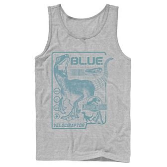 Men's Jurassic World Two Blue Raptor Schematic Tank Top