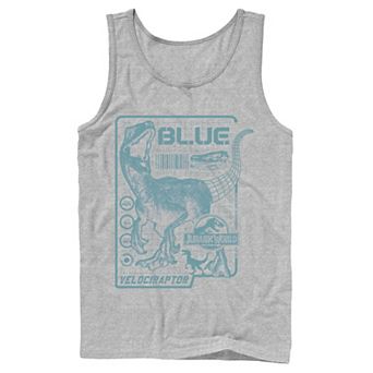 Men's Jurassic World Two Blue Raptor Schematic Tank Top