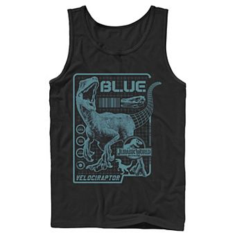 Men's Jurassic World Two Blue Raptor Schematic Tank Top