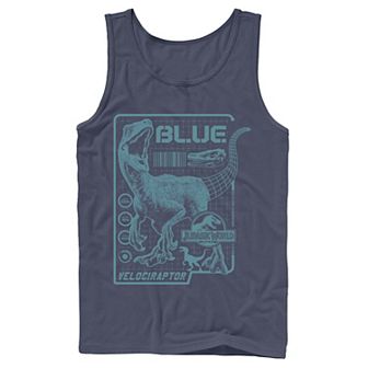 Men's Jurassic World Two Blue Raptor Schematic Tank Top