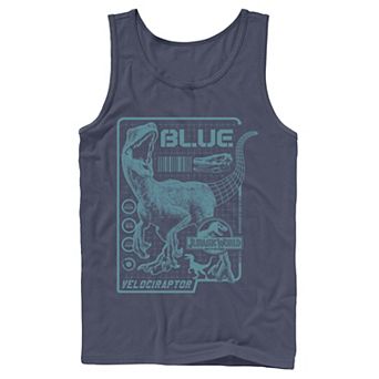 Men's Jurassic World Two Blue Raptor Schematic Tank Top
