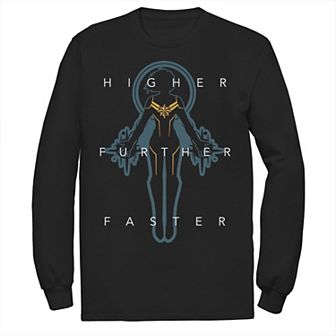 Men's Marvel Captain Marvel Higher Further Faster Tee