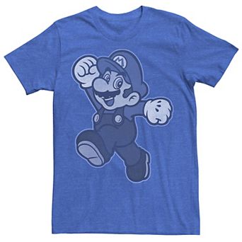 Men's Super Mario Tonal Blue Mario Portrait Tee