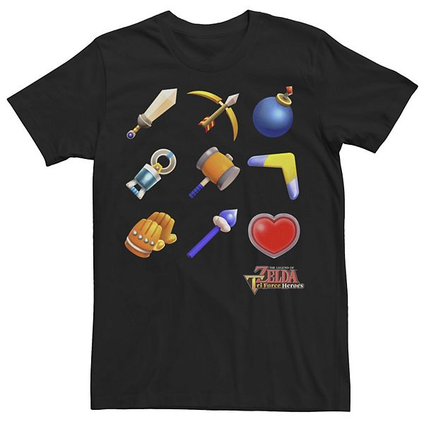 Men's The Legend Of Zelda Triforce Heroes Items Tee