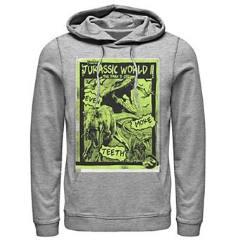 Men's Jurassic World Two T-Rex Neon Green Poster Hoodie