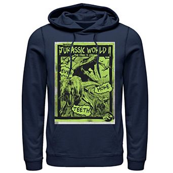 Men's Jurassic World Two T-Rex Neon Green Poster Hoodie