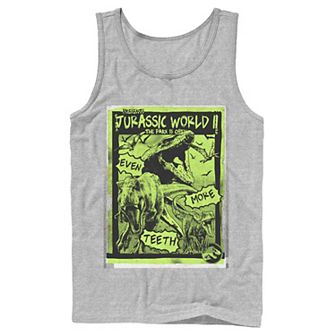 Men's Jurassic World Two T-Rex Neon Green Poster Tank Top