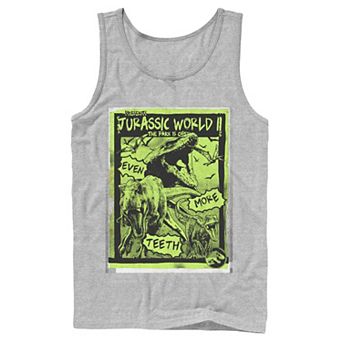Men's Jurassic World Two T-Rex Neon Green Poster Tank Top