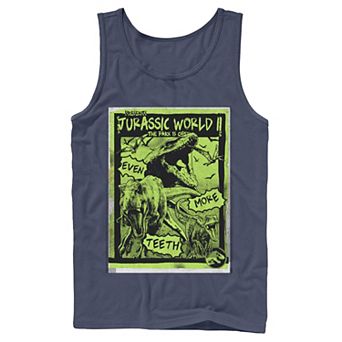 Men's Jurassic World Two T-Rex Neon Green Poster Tank Top