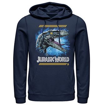 Men's Jurassic World Two Raptor Blue Splatter Hoodie
