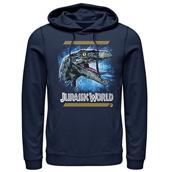 Men's Jurassic World Two Raptor Blue Splatter Hoodie