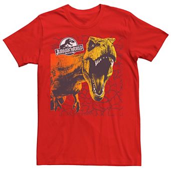 Men's Jurassic World Two T-Rex Color Pop Cracks Tee
