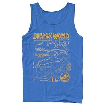 Men's Jurassic World Two T-Rex Orange Schematic Tank Top