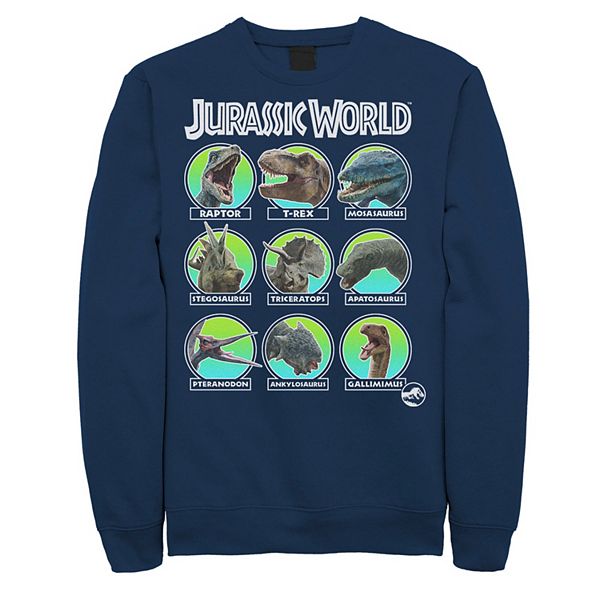 Men's Jurassic World Two Dino Heads Chart Fleece