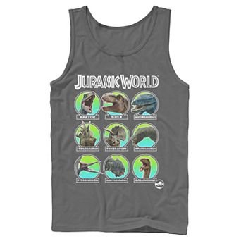 Men's Jurassic World Two Dino Heads Chart Tank Top