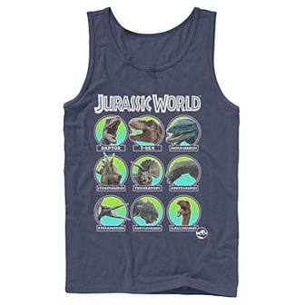 Men's Jurassic World Two Dino Heads Chart Tank Top