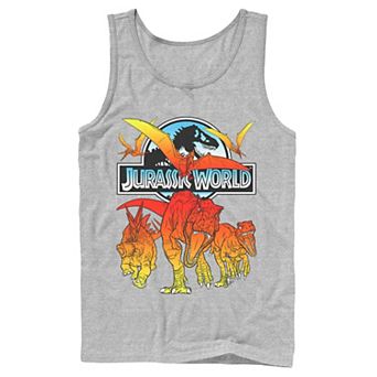 Men's Jurassic World Two Dino Charging Comic Pop Tank Top