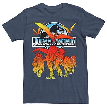 Men's Jurassic World Two Dino Charging Comic Pop Tee