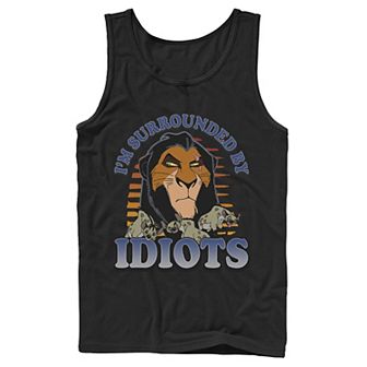 Disney's The Lion King Scar Men's Surrounded By Idiots Sunset Poster Tank Top