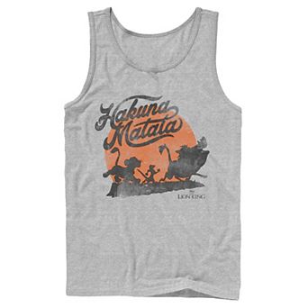 Disney's The Lion King Men's Hakuna Matata Orange Sunset Vintage Tank Top