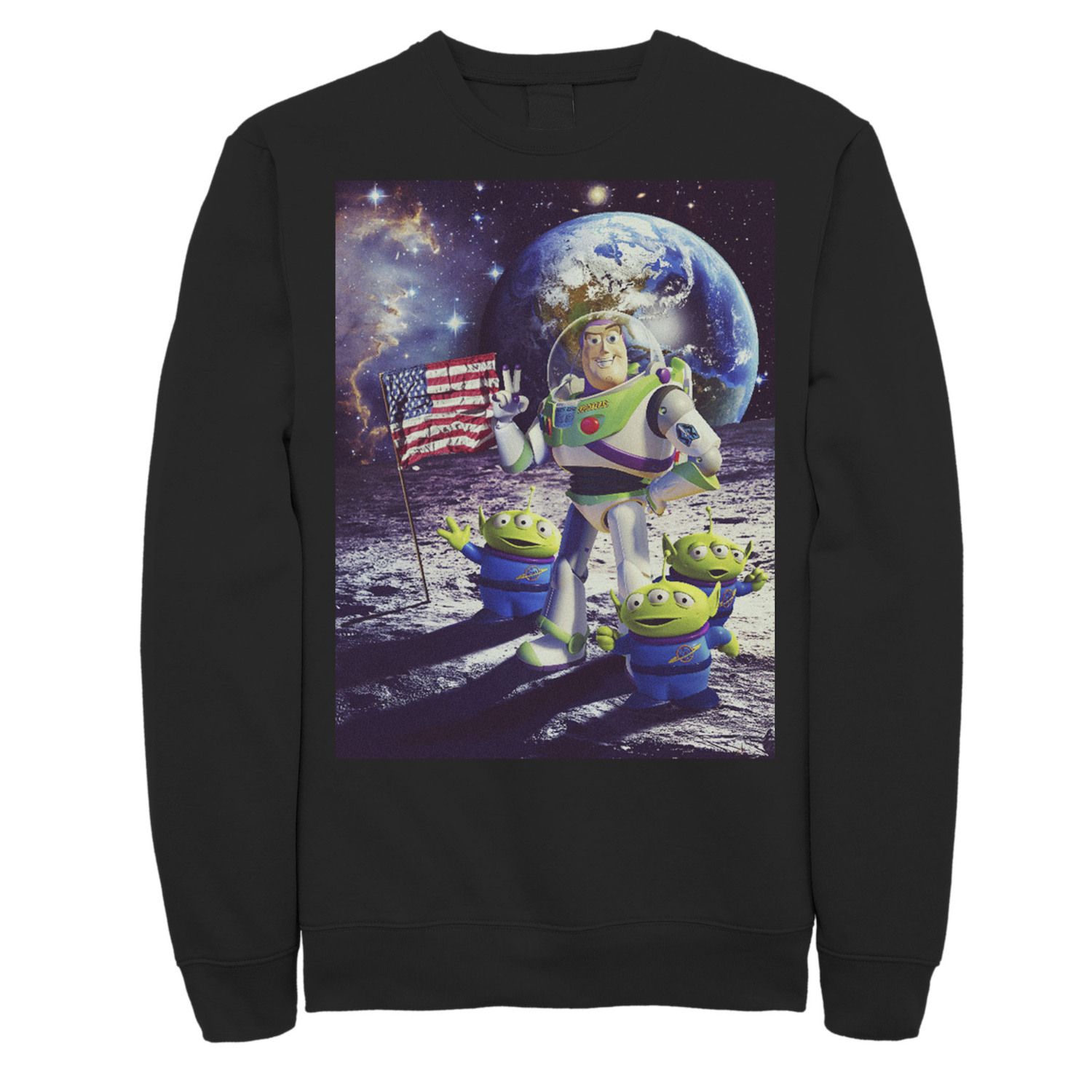 Image for Disney / Pixar Men's Toy Story Buzz and Aliens On The Moon Photo Sweatshirt at Kohl's.
