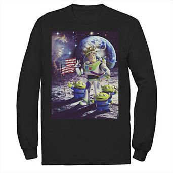 Men's Disney Pixar Toy Story Buzz and Aliens On The Moon Photo Tee