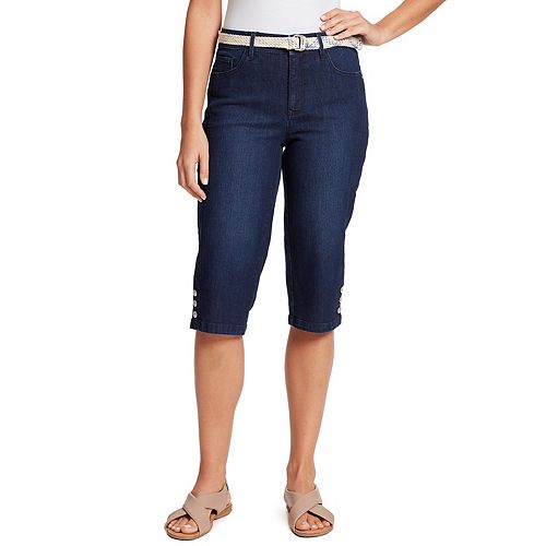 Petite Gloria Vanderbilt Mila Button-Hem Skimmer Jeans