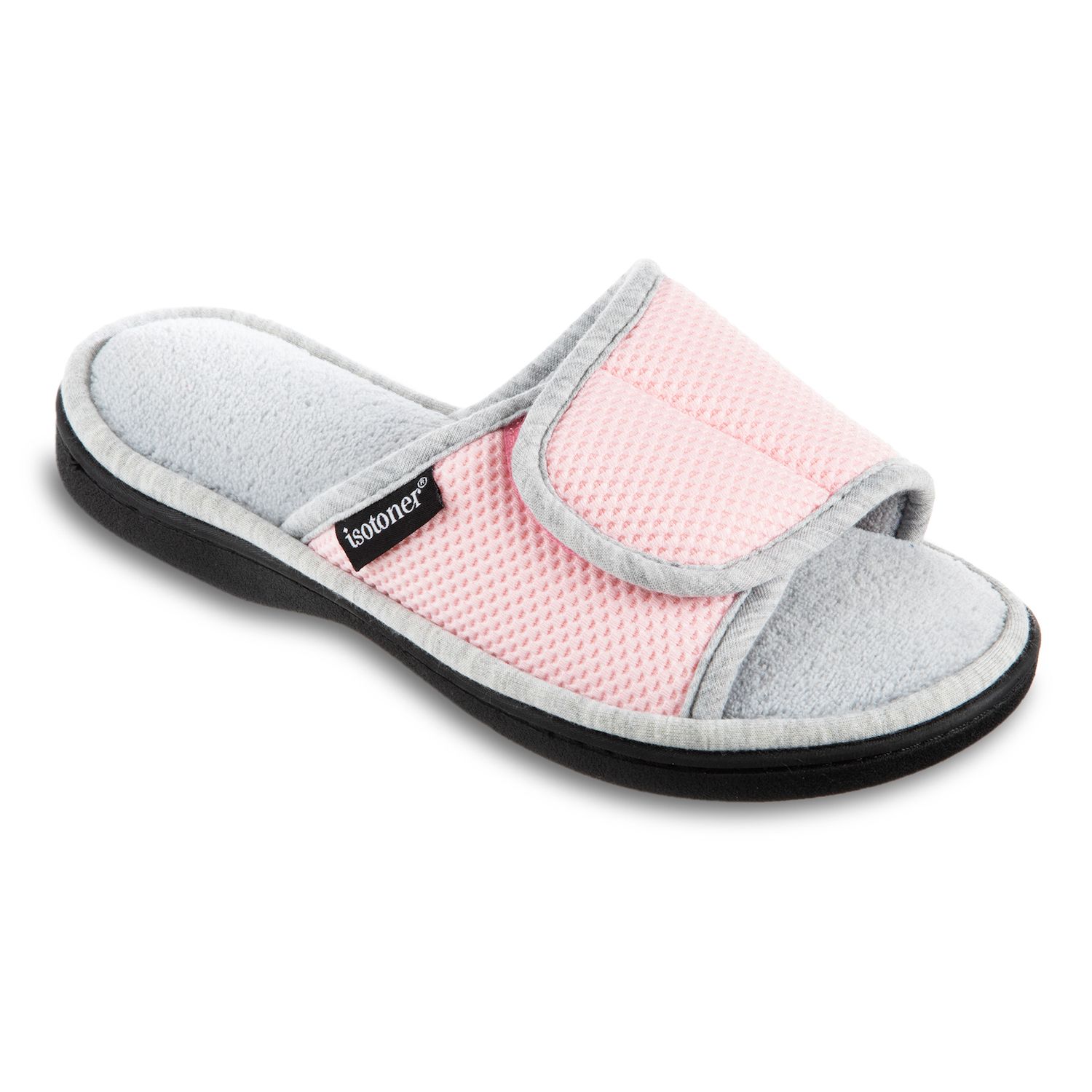 isotoner open toe slippers