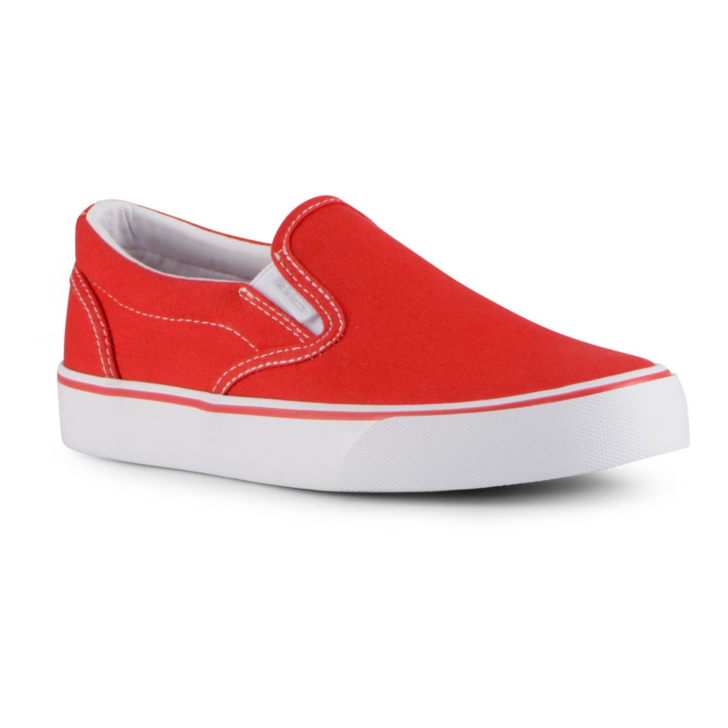 womens red vans slip ons