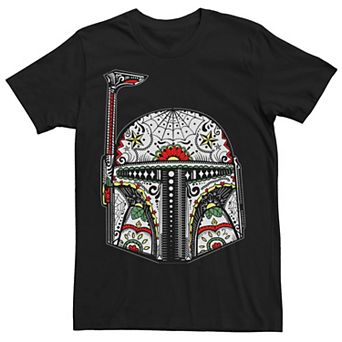 Men's Star Wars Bobe Fett Henna Style Sugar Skull Makeover Tee