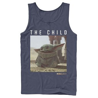 Men's Star Wars The Mandalorian The Child aka Baby Yoda Long Ears Photo Tank Top